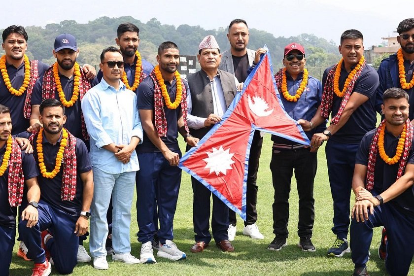 विश्वकप लिग–२ का लागि स्कटल्याण्ड जान लागेको नेपाली क्रिकेट टोलीको विदाई