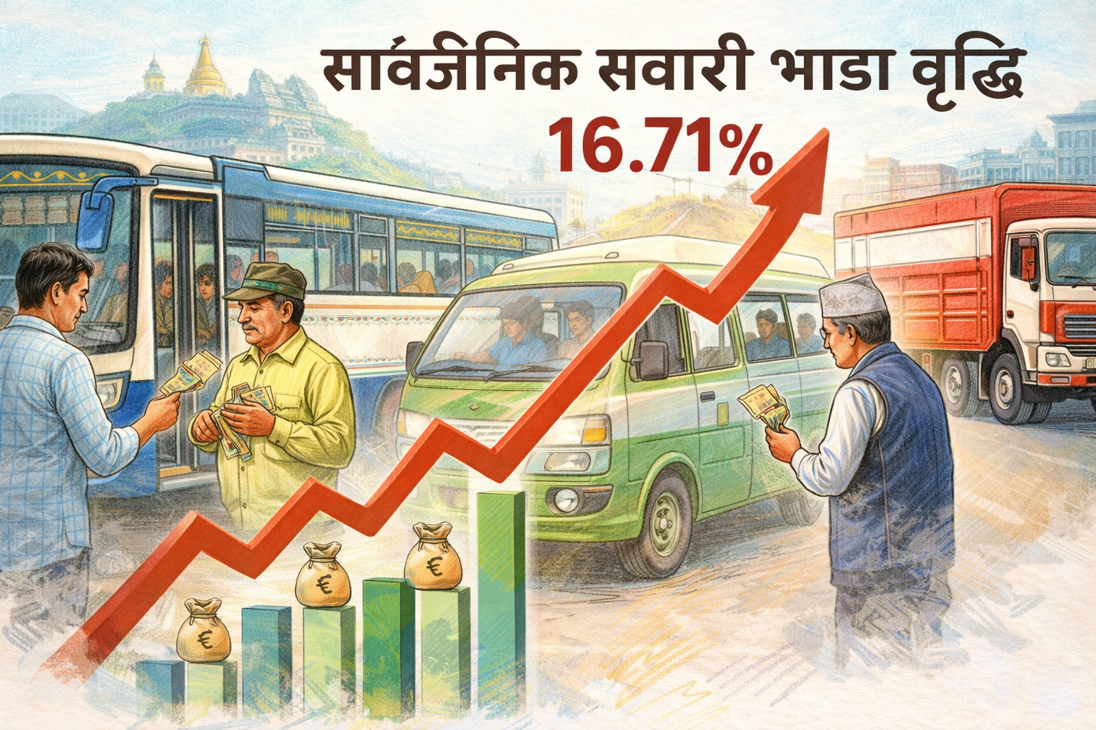 सार्वजनिक सवारीको भाडा वृद्धि, यात्रुवाहकमा १६.७१ प्रतिशतसम्म बढ्यो