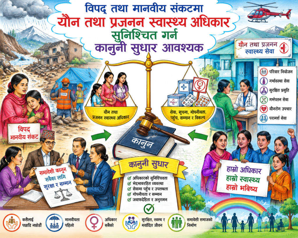 विपद् तथा मानवीय संकटमा यौन तथा प्रजनन स्वास्थ्य अधिकार सुनिश्चित गर्न कानुनी सुधार आवश्यक