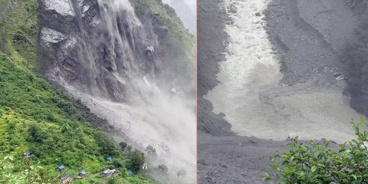 दार्चुलामा पहिरोपछि चौलानी नदीको जोखिम घट्यो