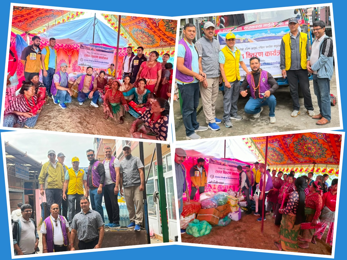 लायन्स क्लब अफ काठमाडौं ओमकारको राहत सिधै भोटेकोशी बाढीप्रभावितको हातमा